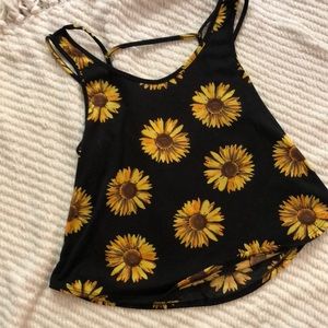 Forever 21 Black Sunflower Tank